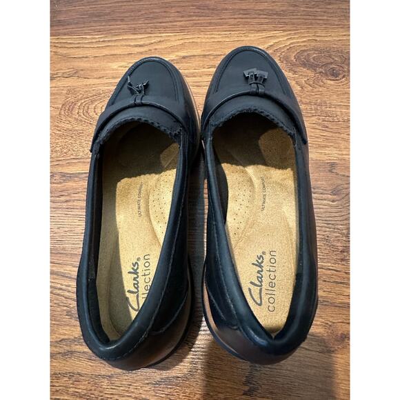 Clarks Collection Westlynn Bella Black Leather Loafers - 8W Classic Style - Picture 10 of 11